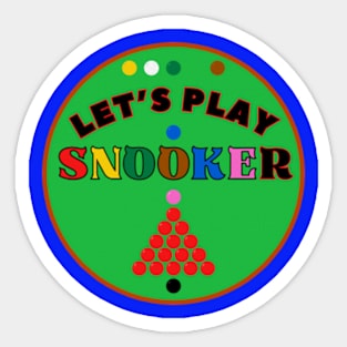 Lets Play Snooker Balls Snooker Lover Oil Effect Sticker